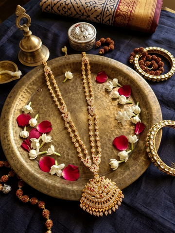 Vintage style dual line panchaloham Necklace