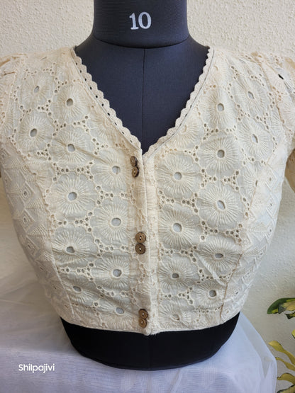 Black chikankari readymade Non padded blouse