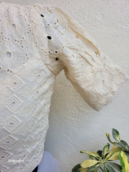 Black chikankari readymade Non padded blouse