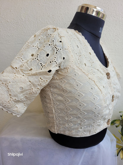 Black chikankari readymade Non padded blouse