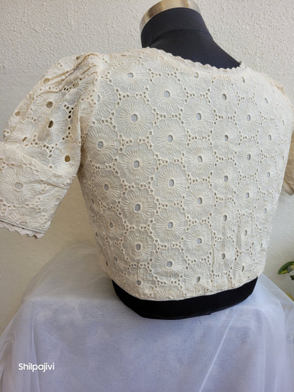 Black chikankari readymade Non padded blouse