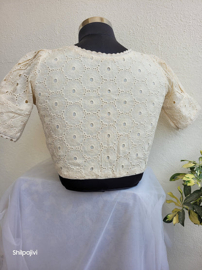 Black chikankari readymade Non padded blouse