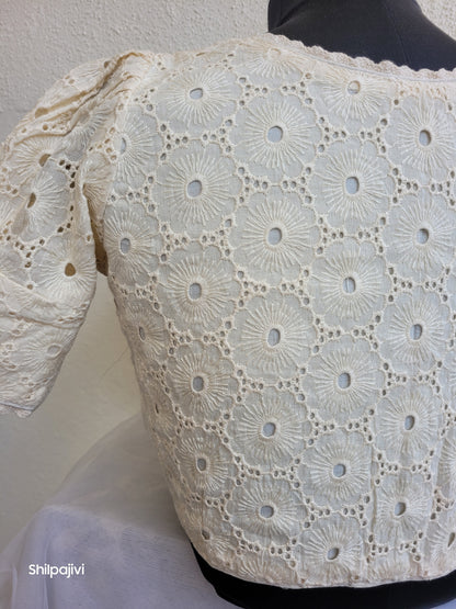 Black chikankari readymade Non padded blouse