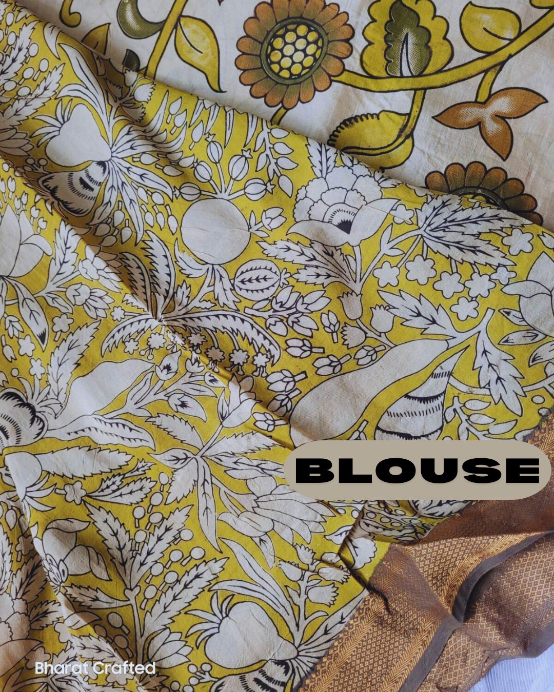 Kalamkari Nizam Border Printed Saree 2