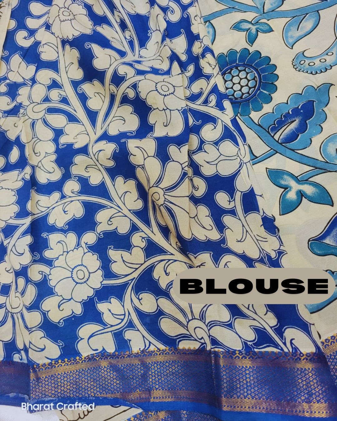 Kalamkari Nizam Border flower peacock saree