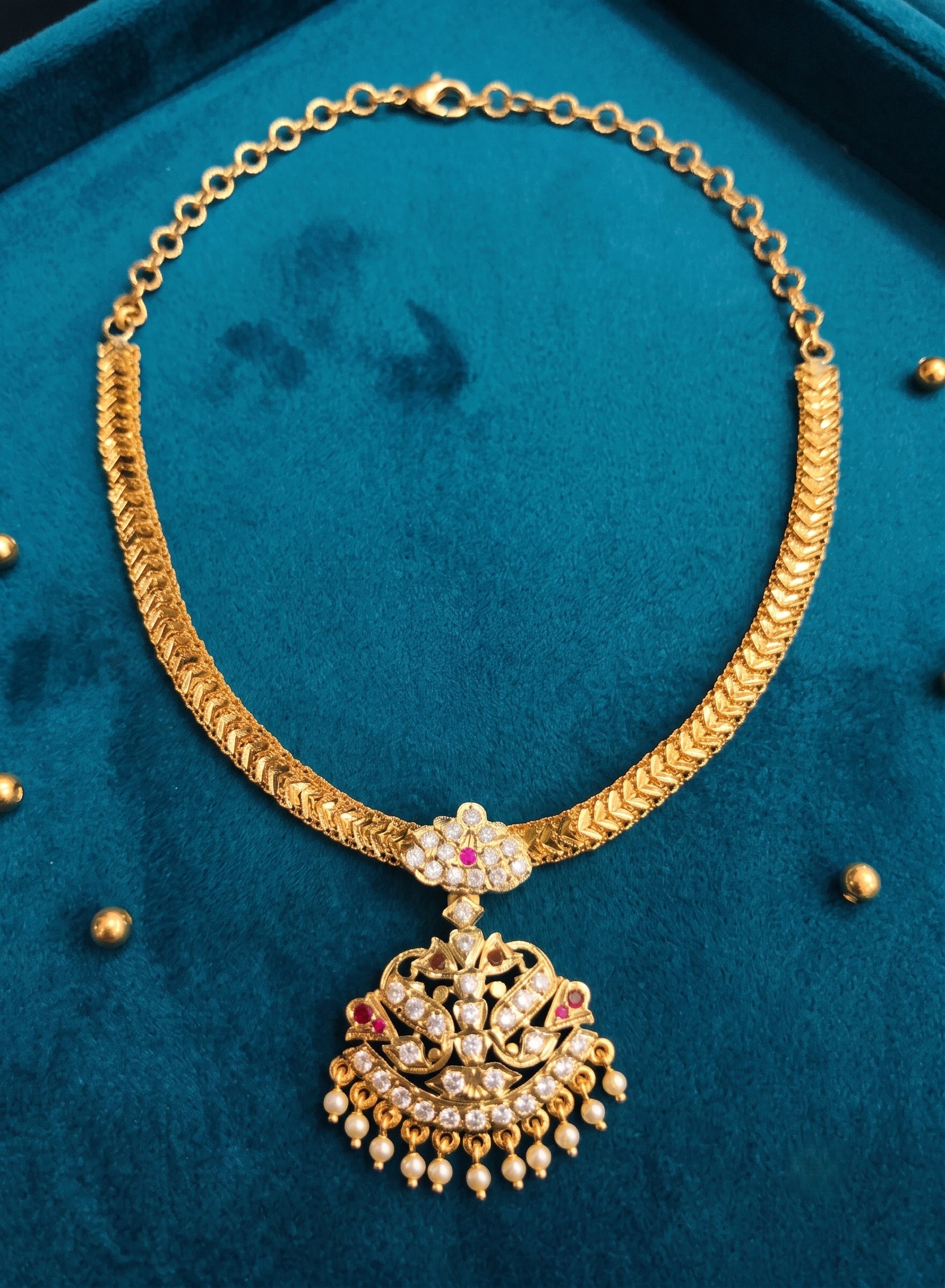 South Indian vintage-style Attigai neckpiece