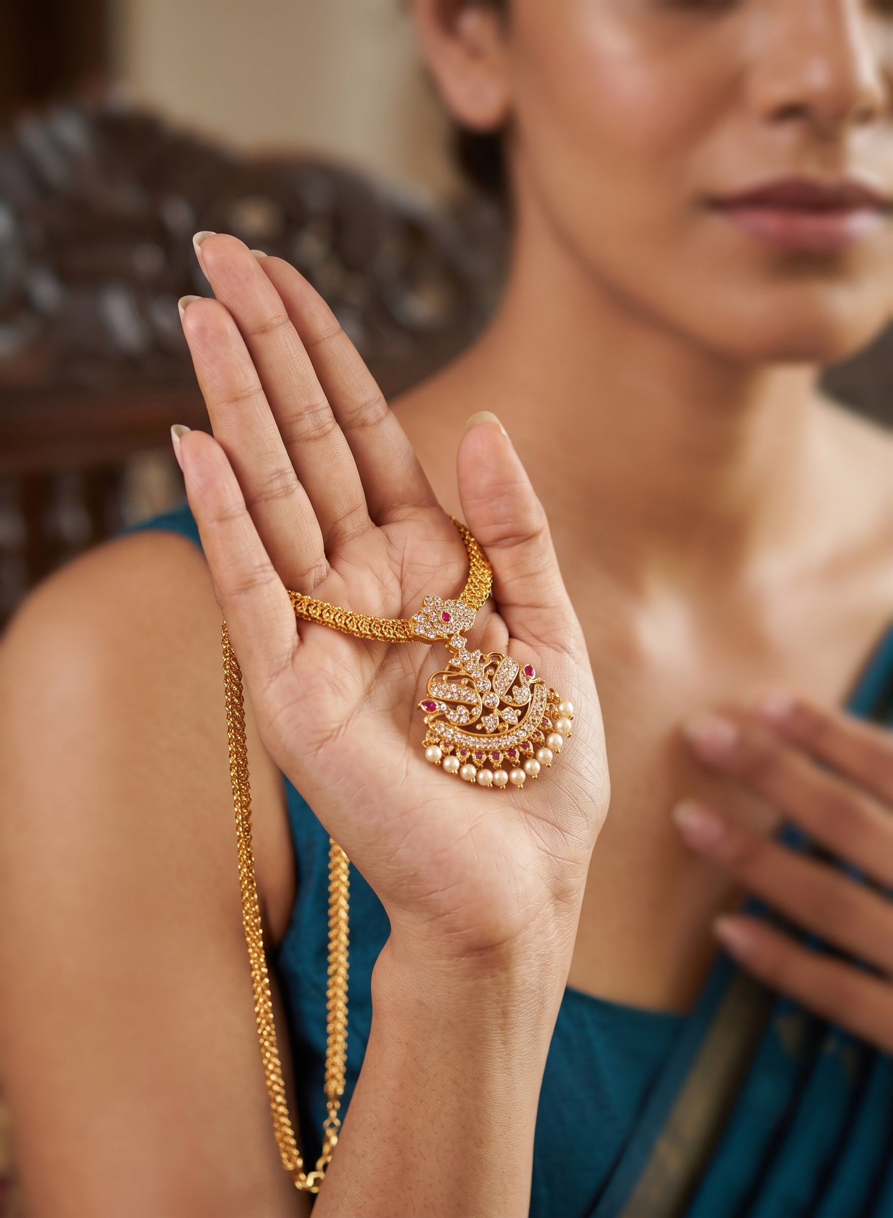 South Indian vintage-style Attigai neckpiece