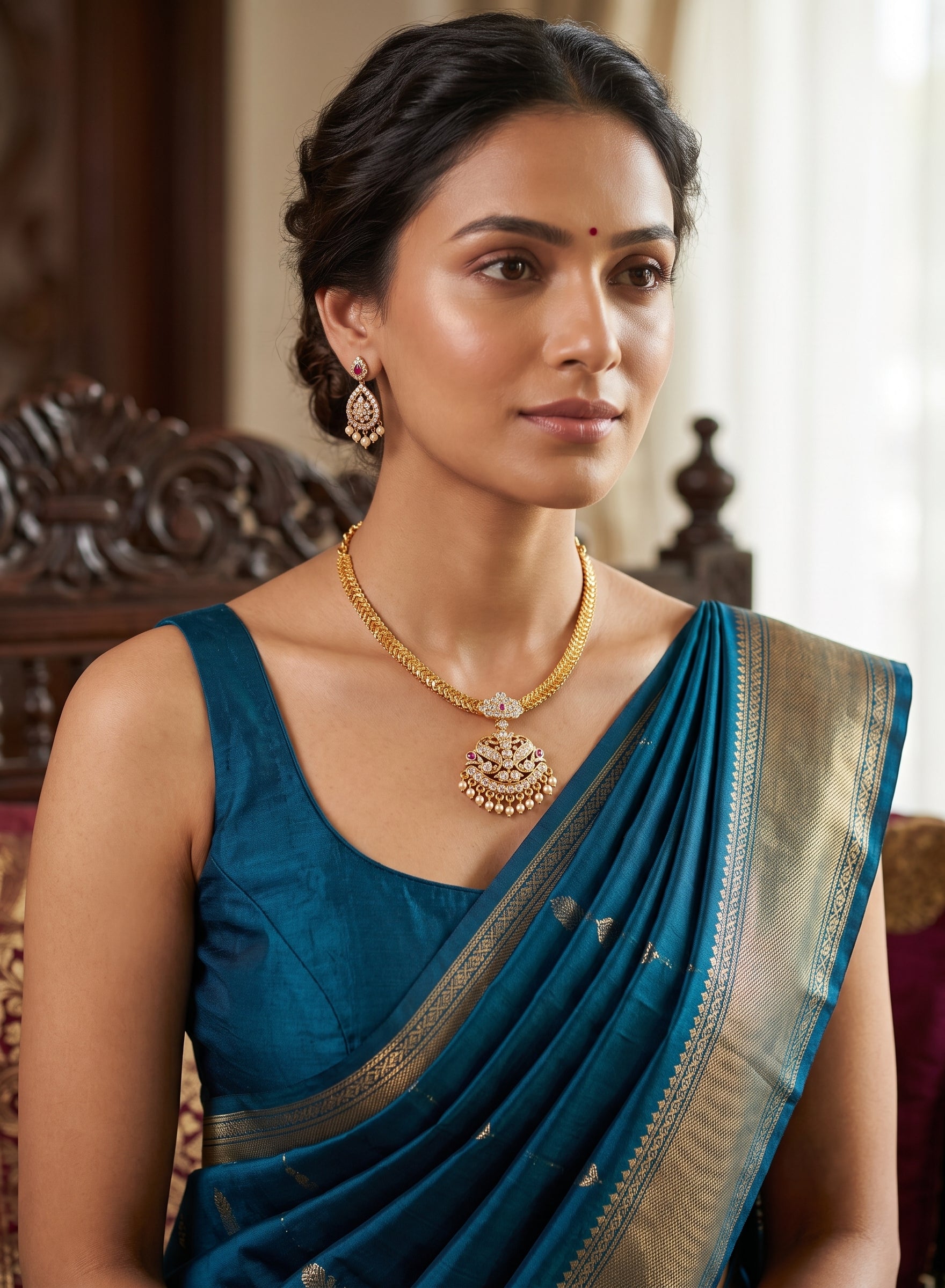 South Indian vintage-style Attigai neckpiece