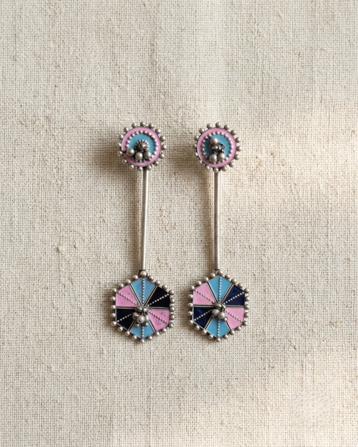 Chakra Pastel Enamel Drop Earrings