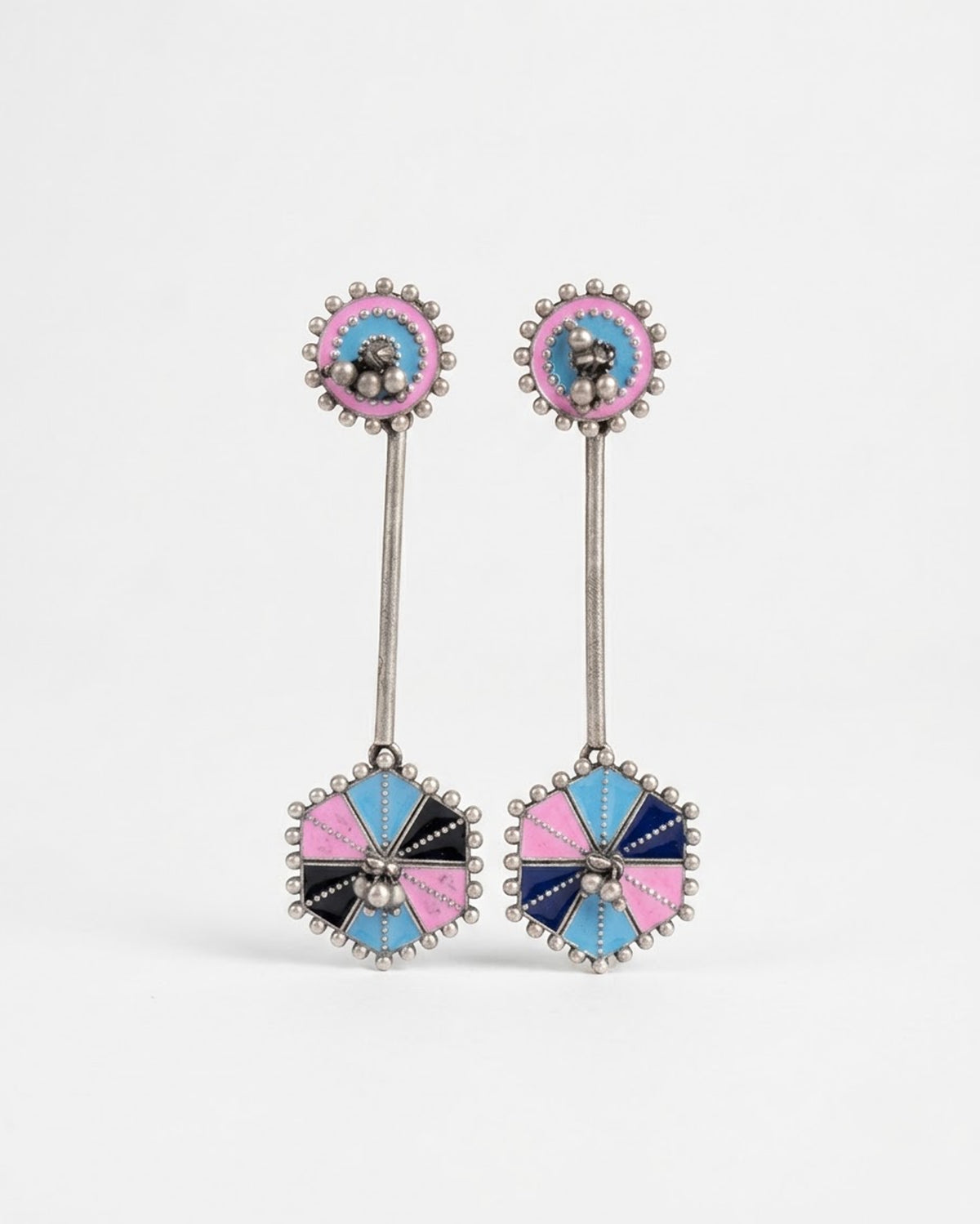 Chakra Pastel Enamel Drop Earrings