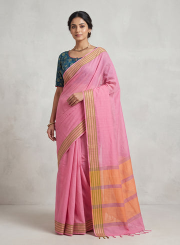 Chirala Powerloom cotton saree with Ready to wear Blouse - Combo7