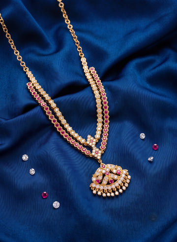 Exquisite Panchaloham Double-Layered Stone Neckset