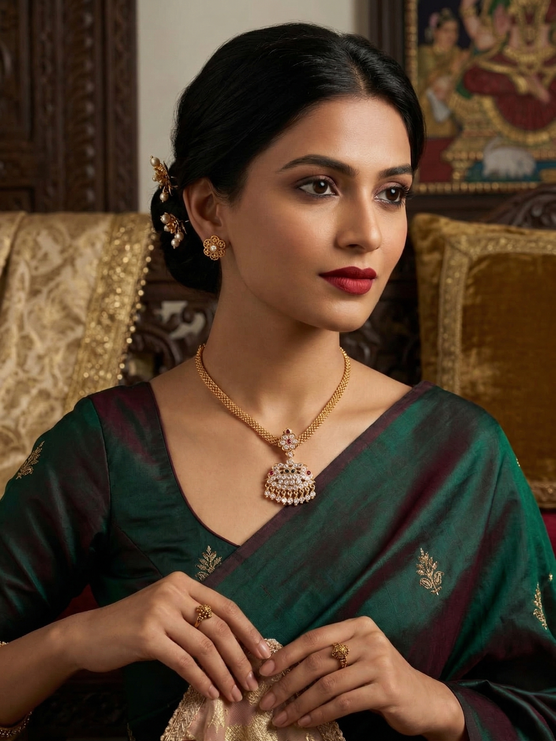 Vintage style panchaloham Attigai neck choker