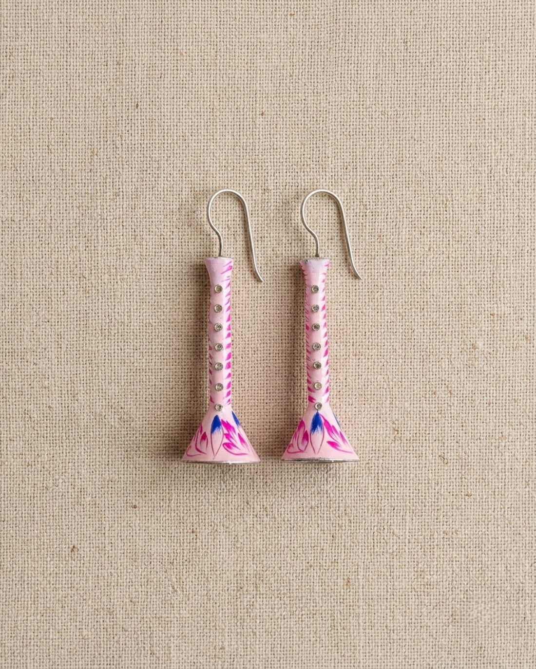 Gulabi Hand-Painted Cone Drop Earrings