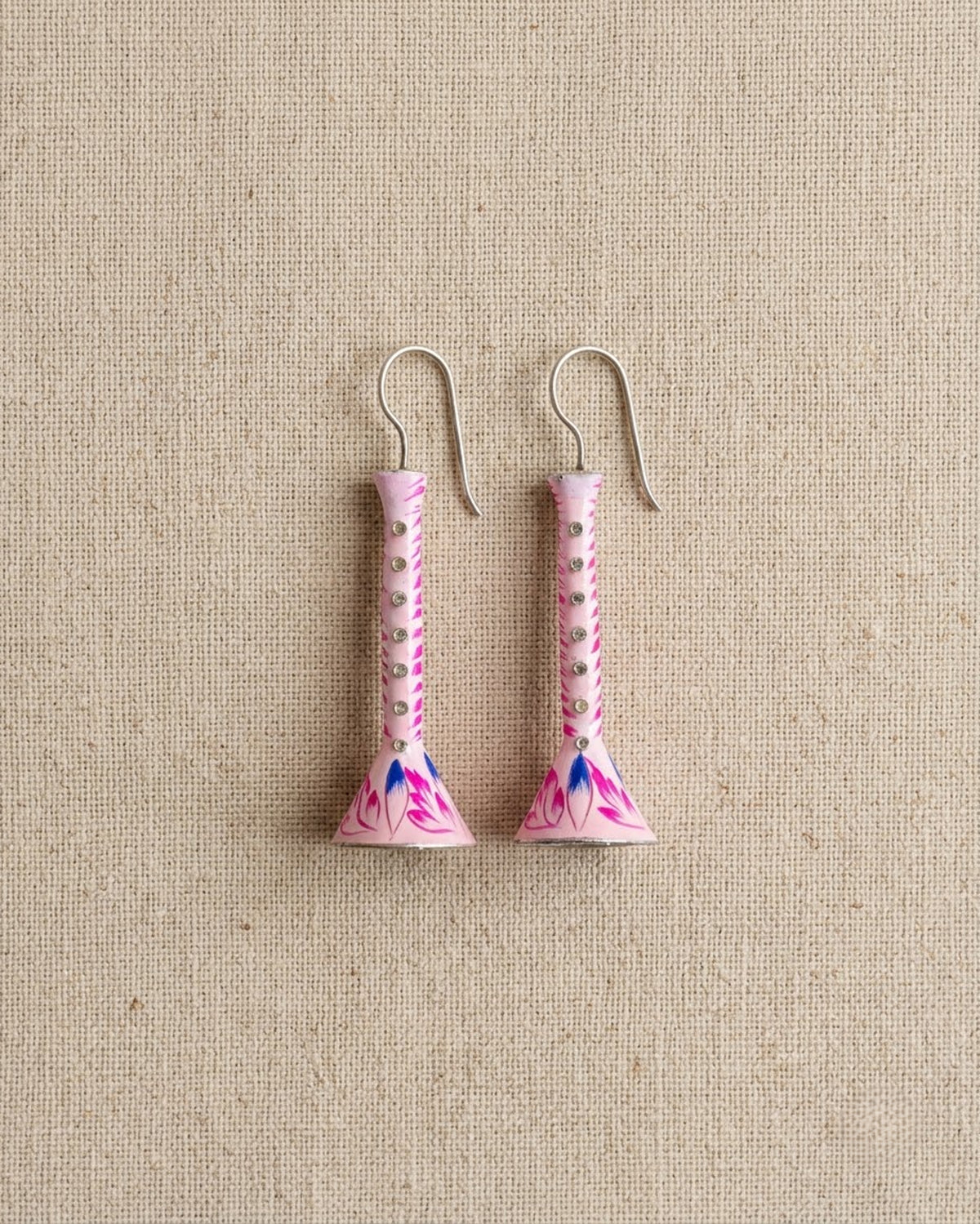 Gulabi Hand-Painted Cone Drop Earrings