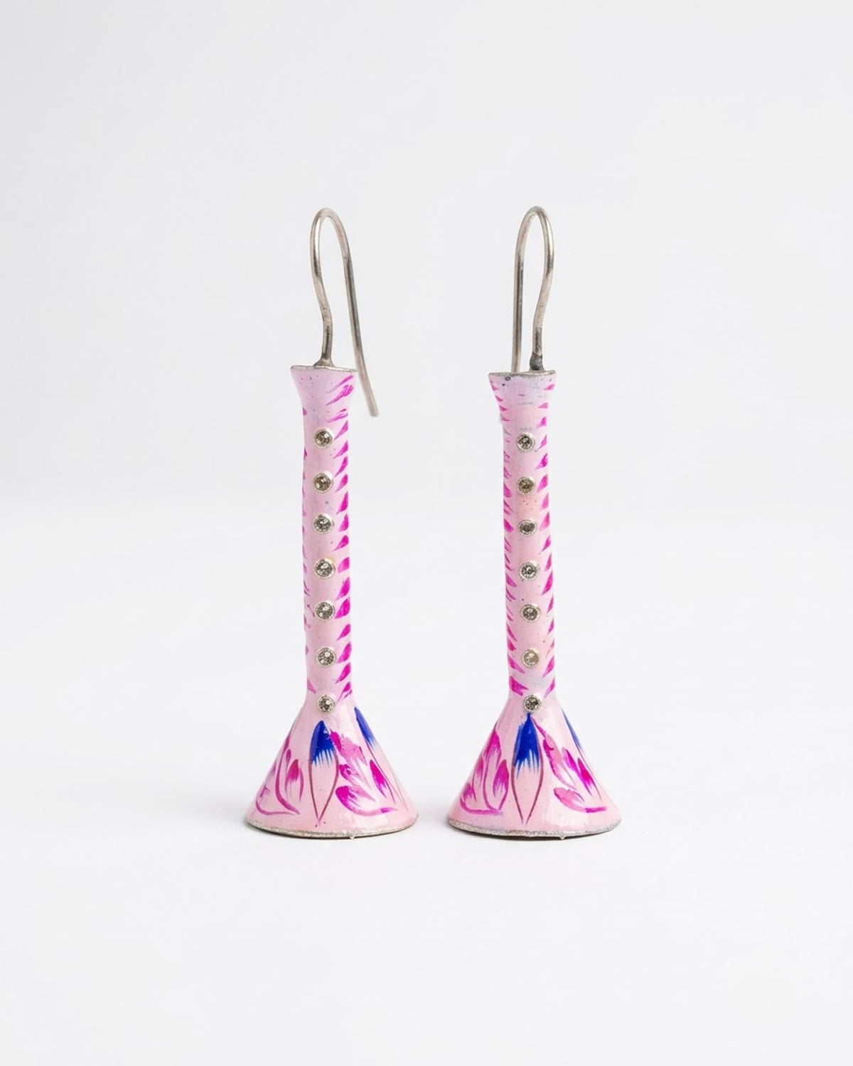 Gulabi Hand-Painted Cone Drop Earrings