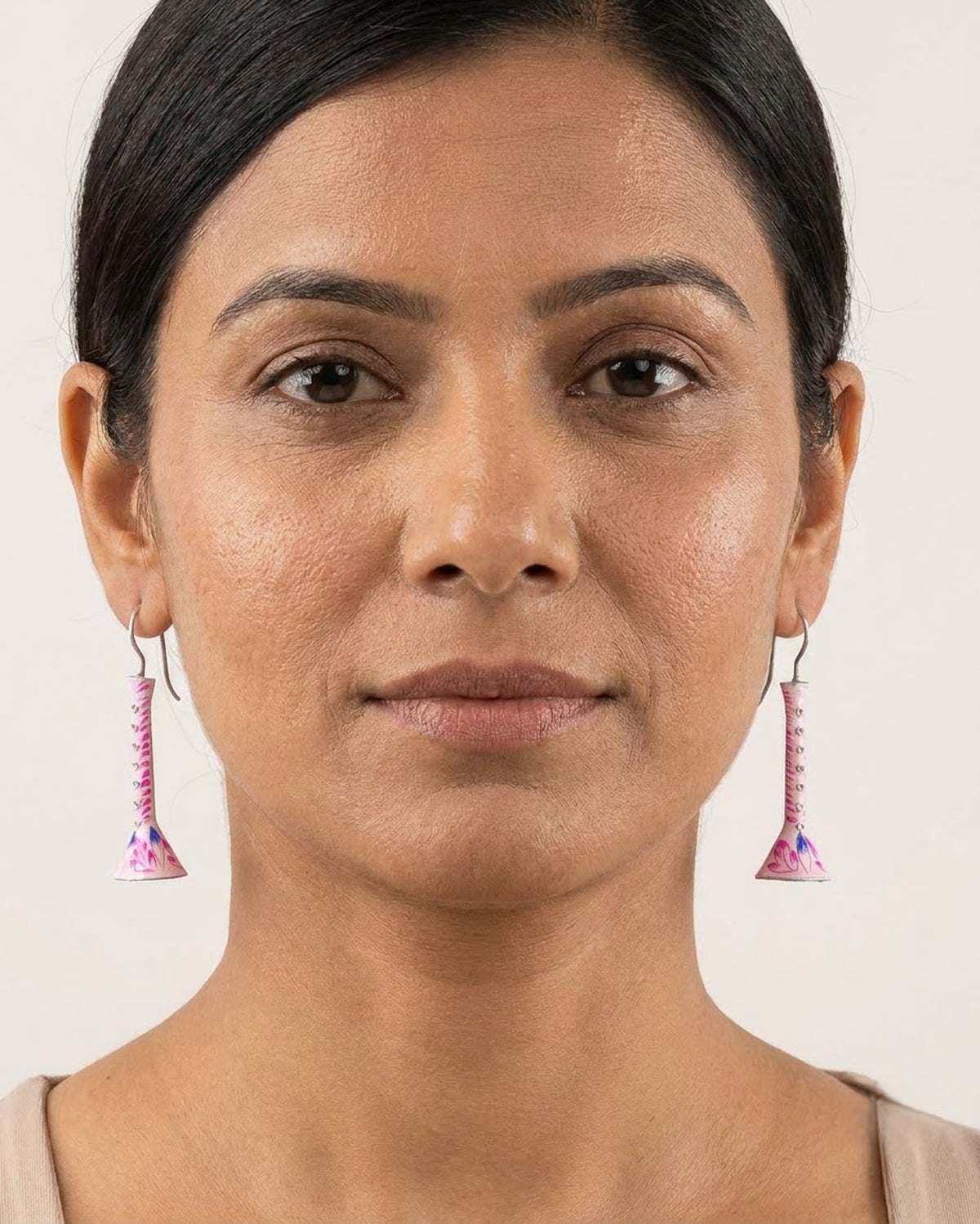 Gulabi Hand-Painted Cone Drop Earrings