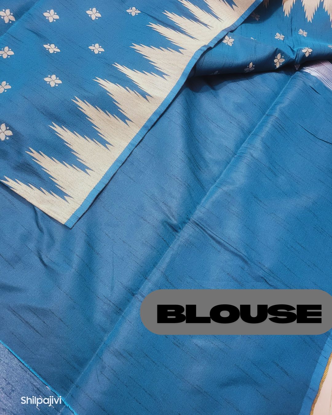 Heavy Slub Kadhi Silk Pichwai Pallu saree - Blue