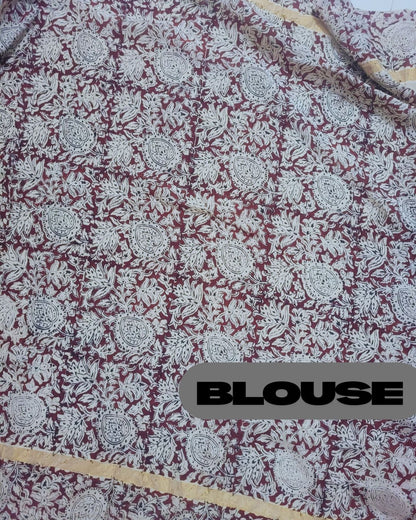 Kalamkari Chennur silk Block Printed Border Pink Pichwai Saree