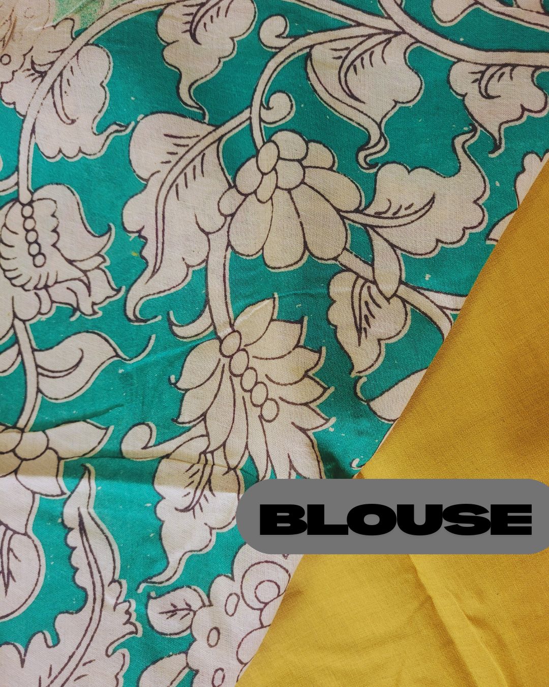 Kalamkari Double Dyed Pure MulMul Cotton Saree with 9-Inch Printed Border - Lemon Yellow Swan Border