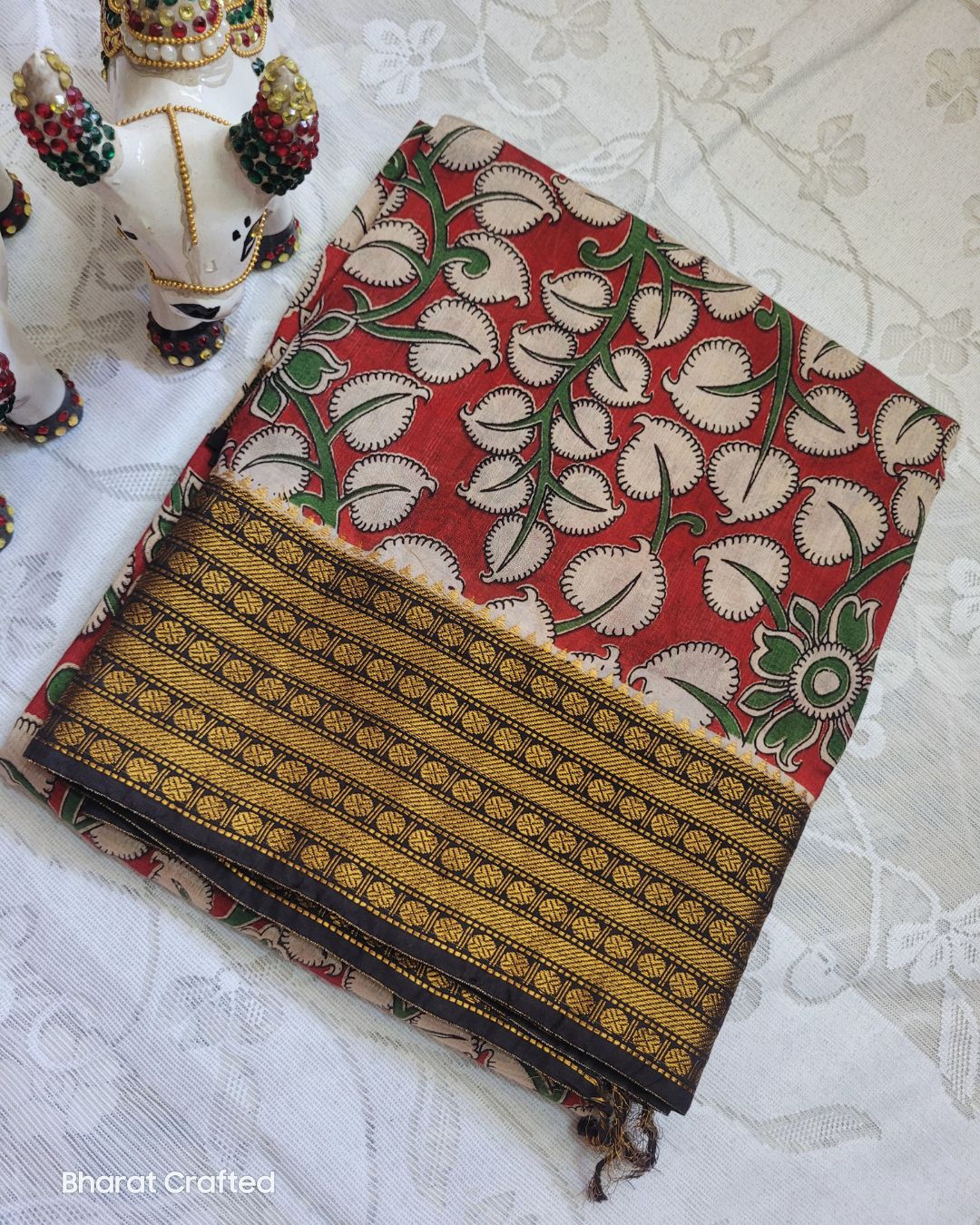Kalamkari Chennur silk Rudraksh Kanchi border saree
