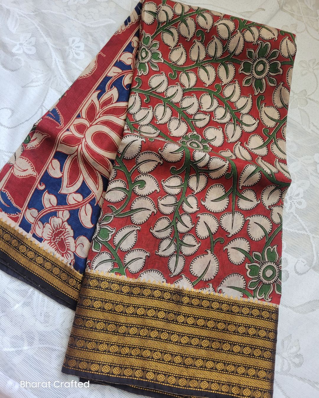 Kalamkari Chennur silk Rudraksh Kanchi border saree