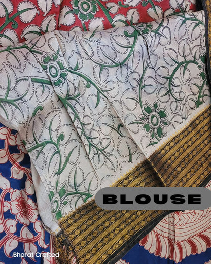 Kalamkari Chennur silk Rudraksh Kanchi border saree