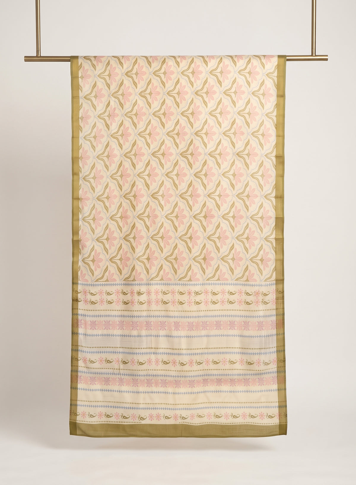Kamalini Chirala Scalloped Floral Printed Soft Cotton Saree