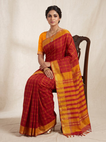 Kumkum Haldi Cotton Handloom Saree