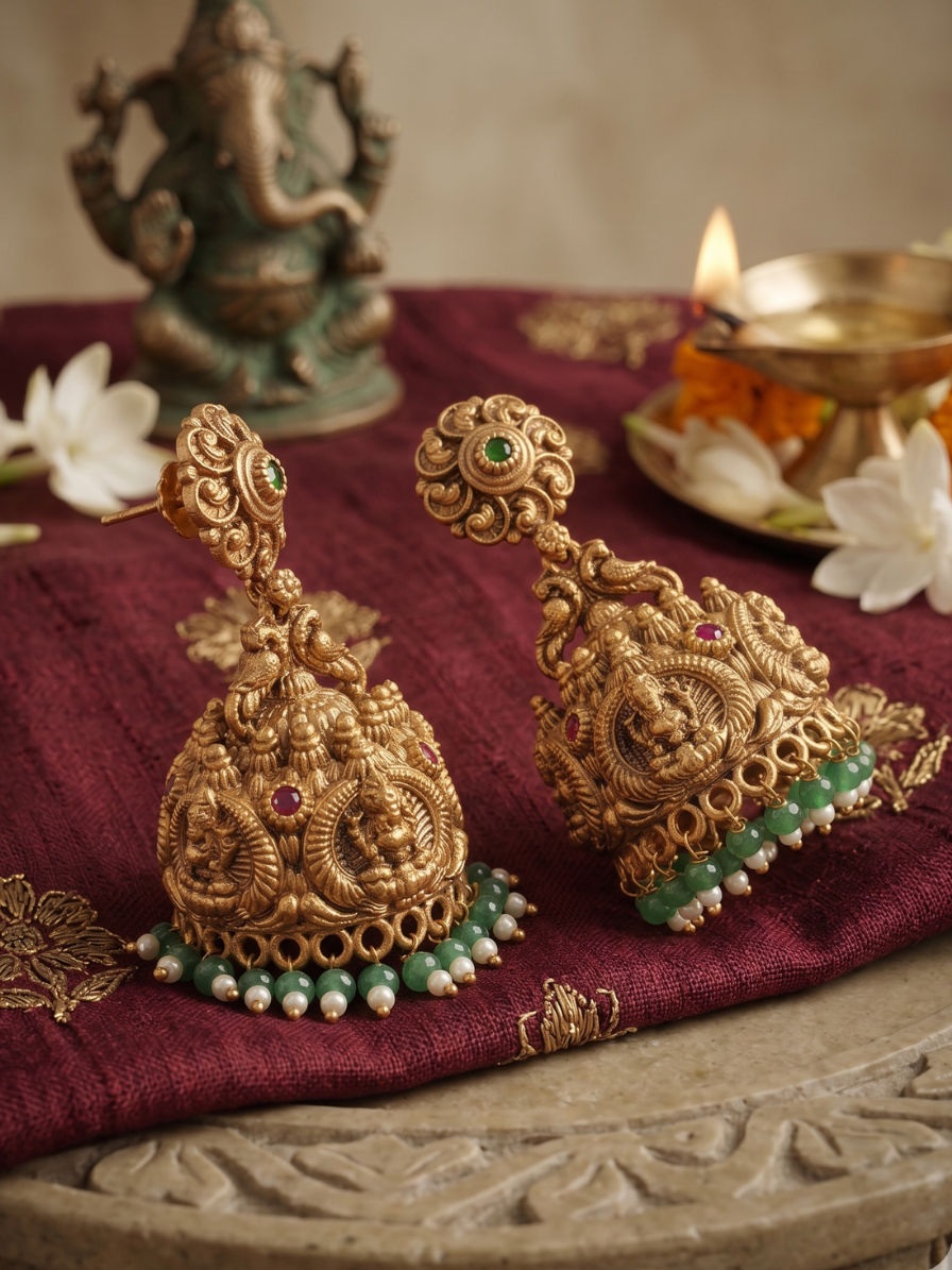 Brass polish Vintage Heavy Jhumkas