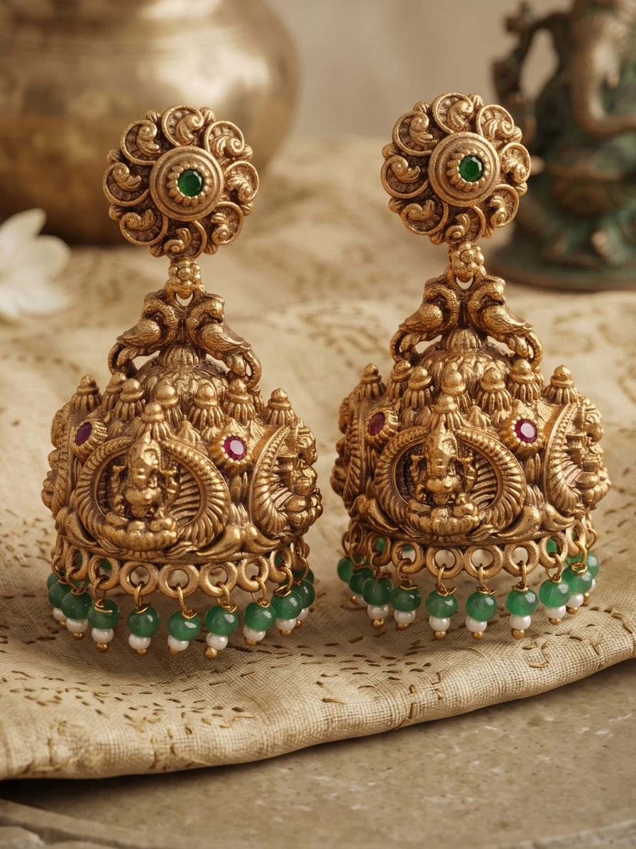 Brass polish Vintage Heavy Jhumkas