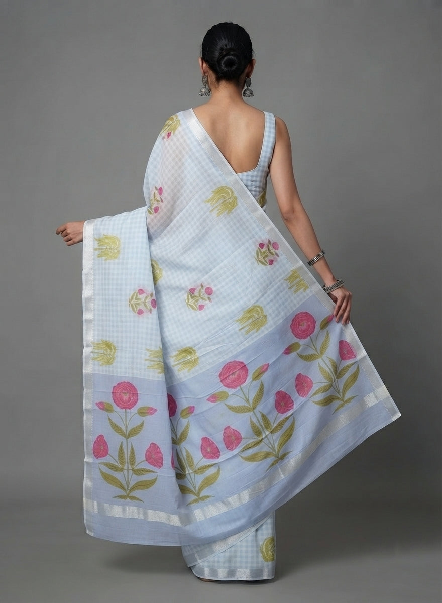 Neelakash Chirala Floral Printed Soft Cotton Saree