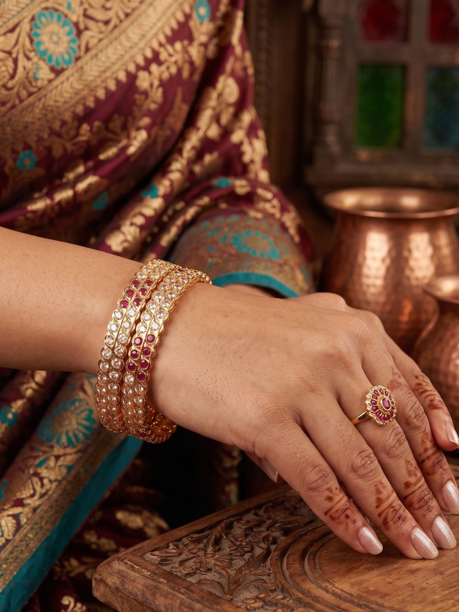 Panchaloham double line vintage bangles