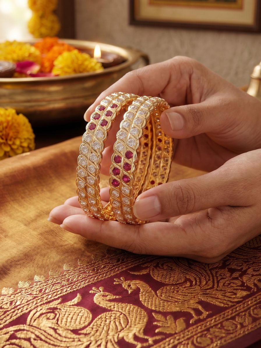 Panchaloham double line vintage bangles