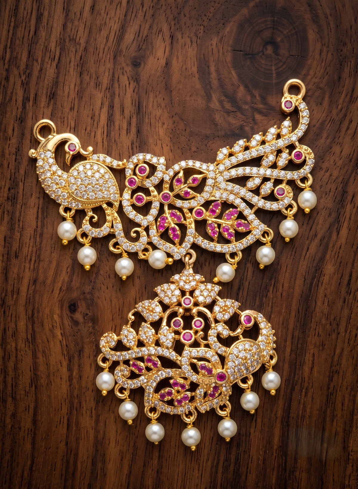 Royal Peacock Panchaloham Ruby Pendant