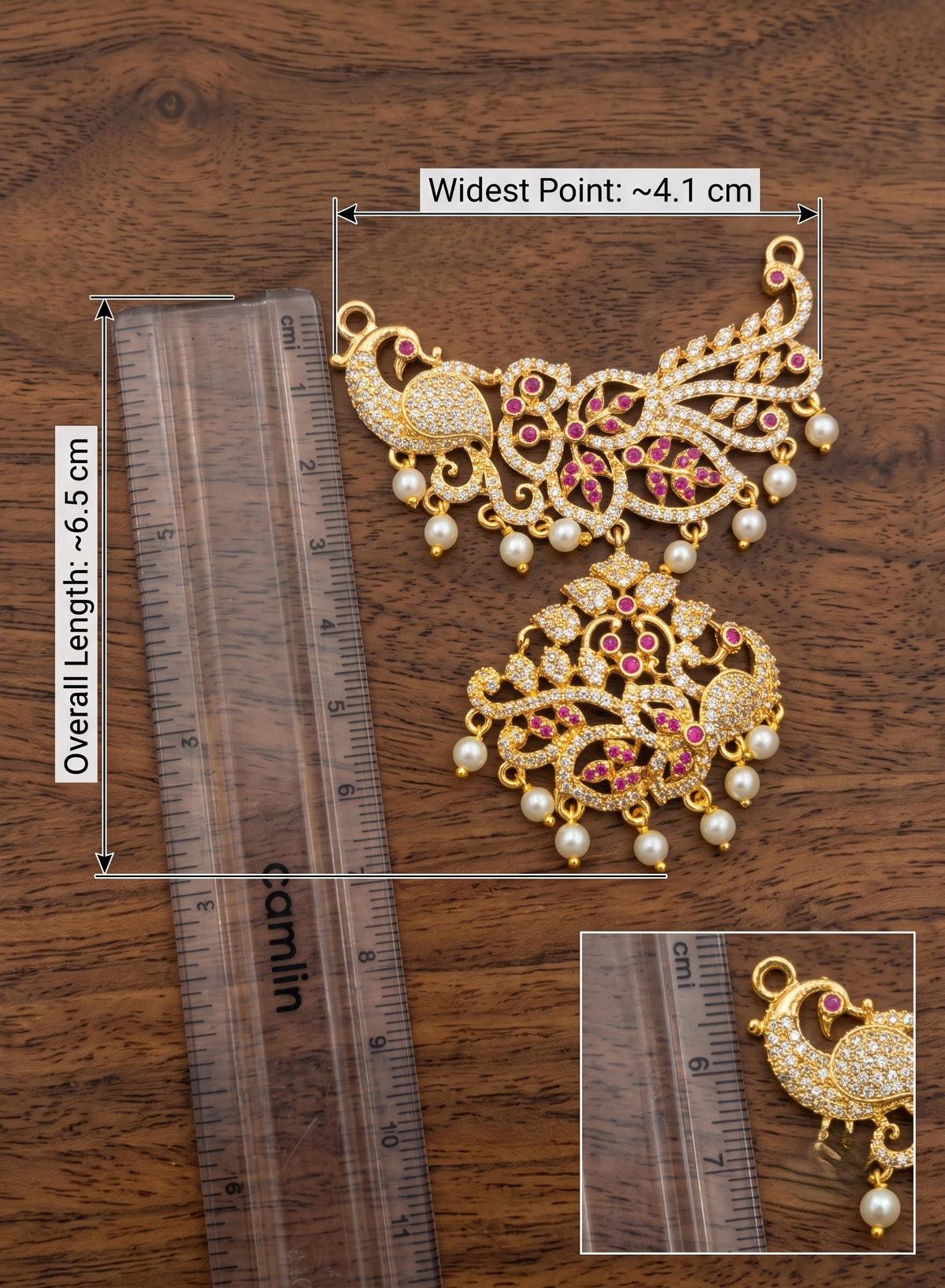 Royal Peacock Panchaloham Ruby Pendant