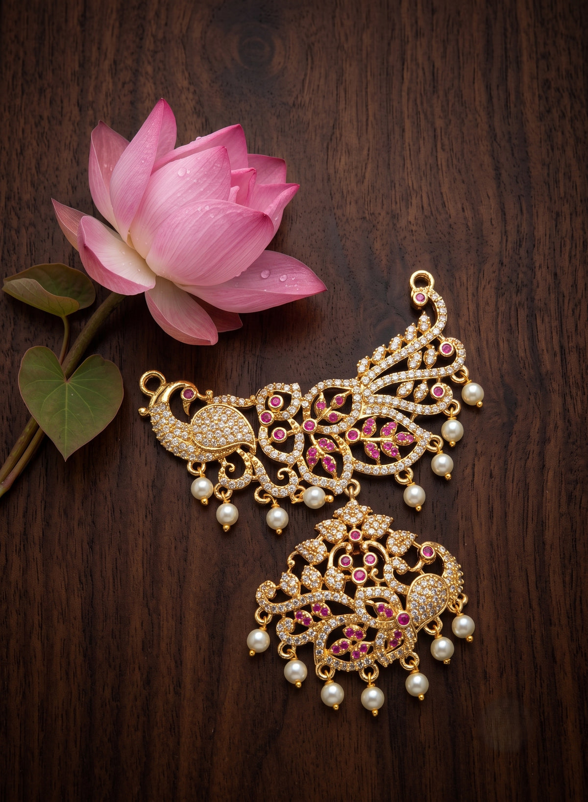 Royal Peacock Panchaloham Ruby Pendant