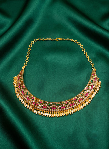 Traditional Gold-Plated AD Stone Choker Set