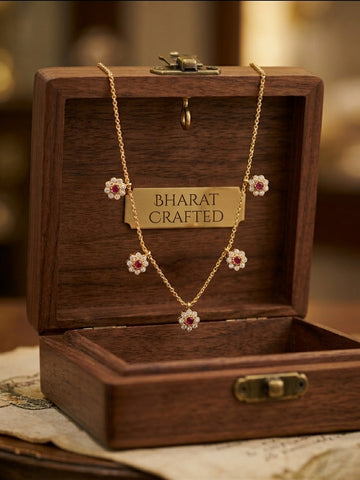 Panchaloham flower drop necklace