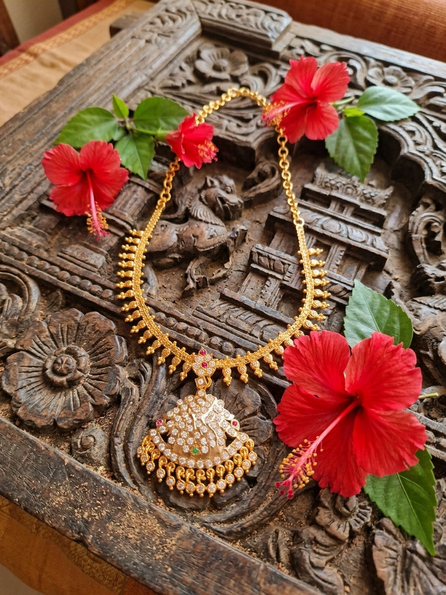 Vintage style panchaloham Attigai Necklace - Ramani