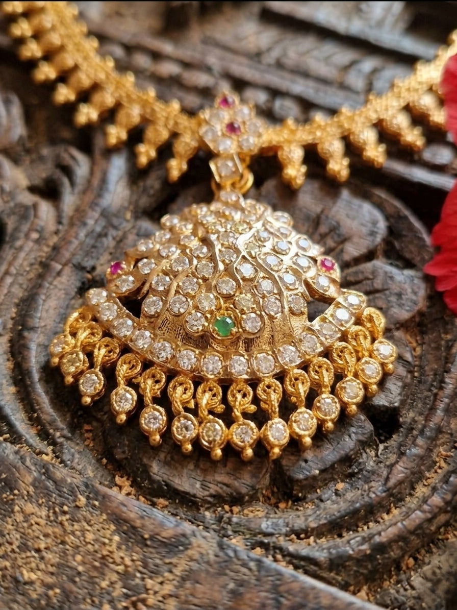 Vintage style panchaloham Attigai Necklace - Ramani