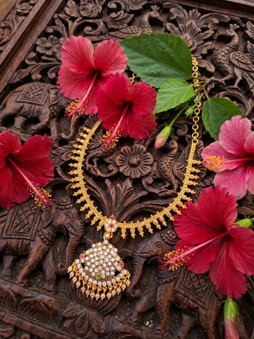 Vintage style panchaloham Attigai Necklace - Ramani