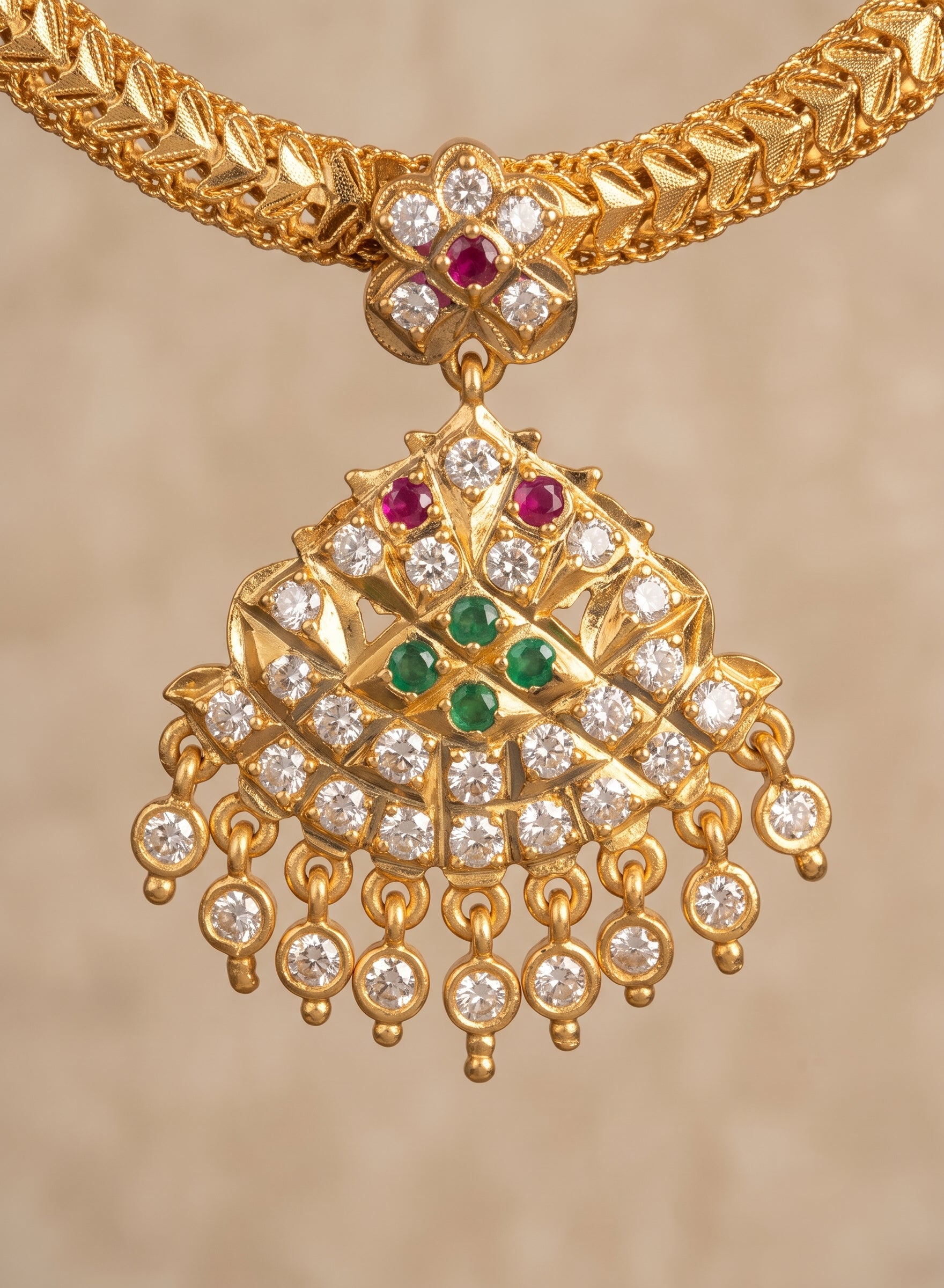 Vintage Style Panchaloham Attigai Necklace