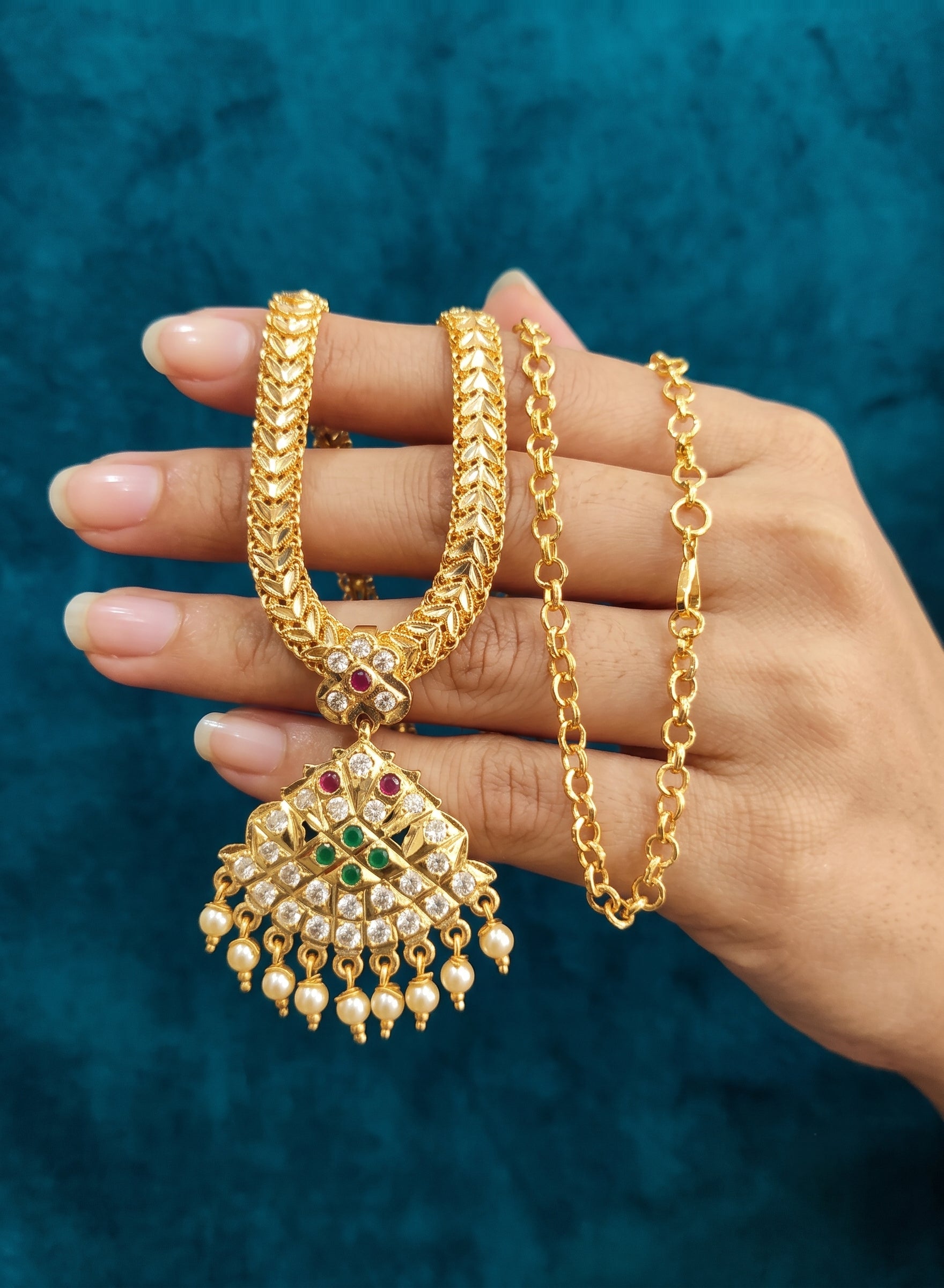 Vintage Style Panchaloham Attigai Necklace