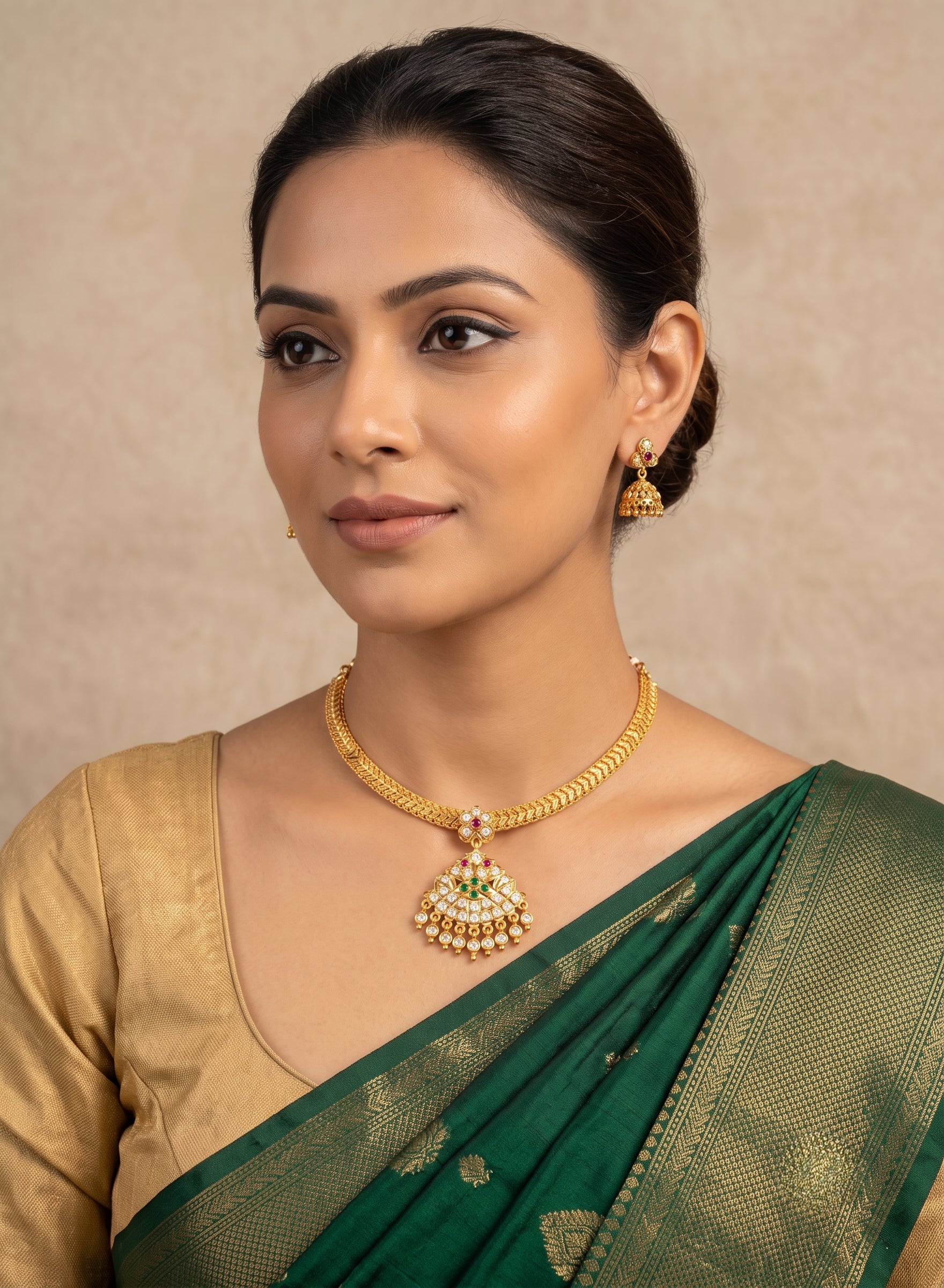 Vintage Style Panchaloham Attigai Necklace