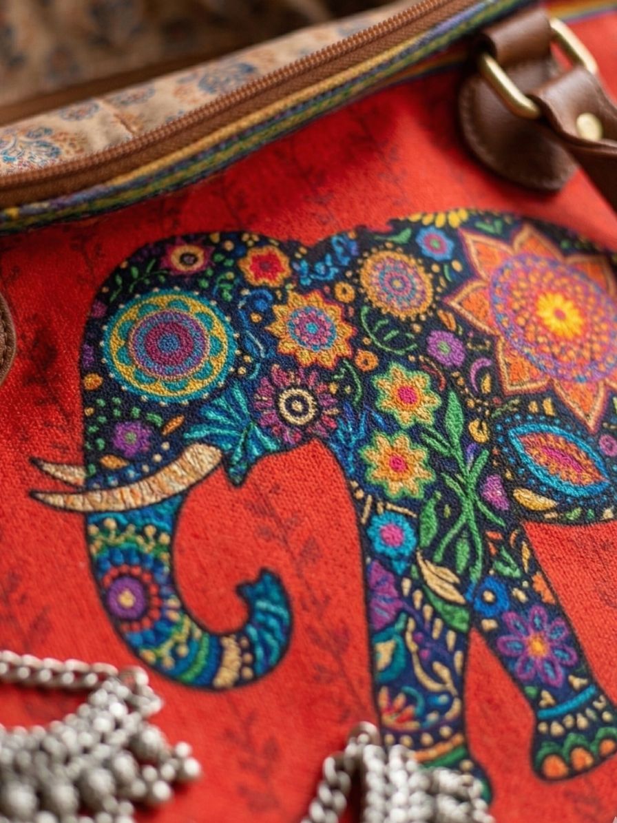 Elephant digital printed Tote bag