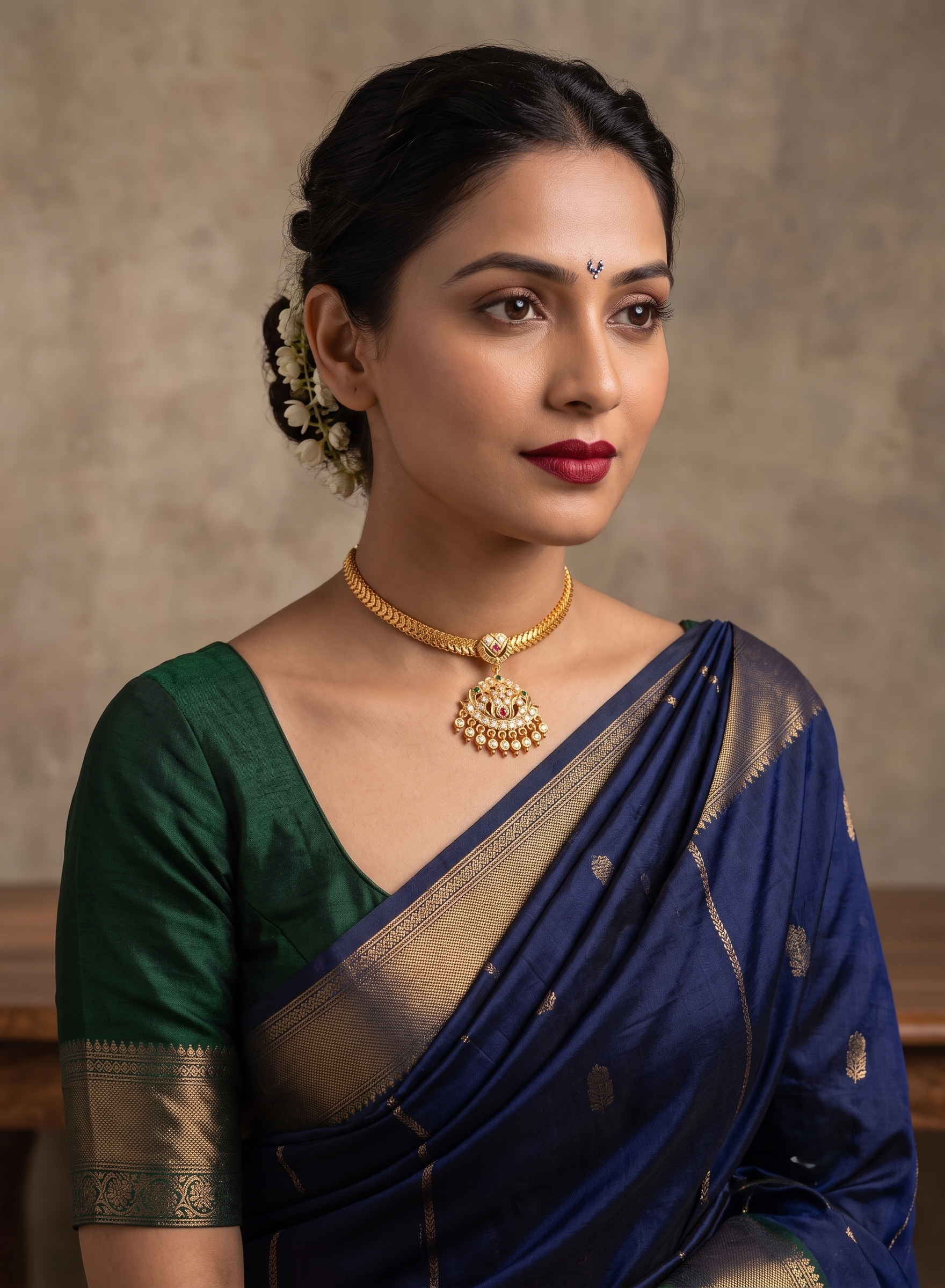 Vintage style panchaloham Attigai Necklace