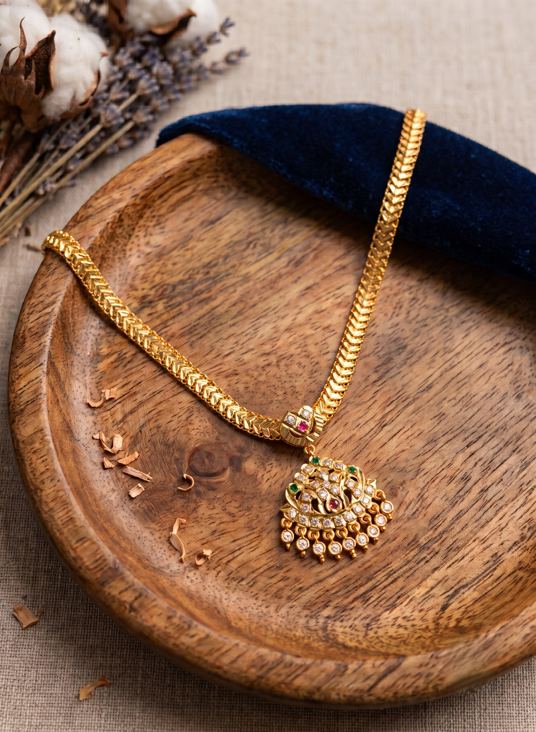 Vintage style panchaloham Attigai Necklace