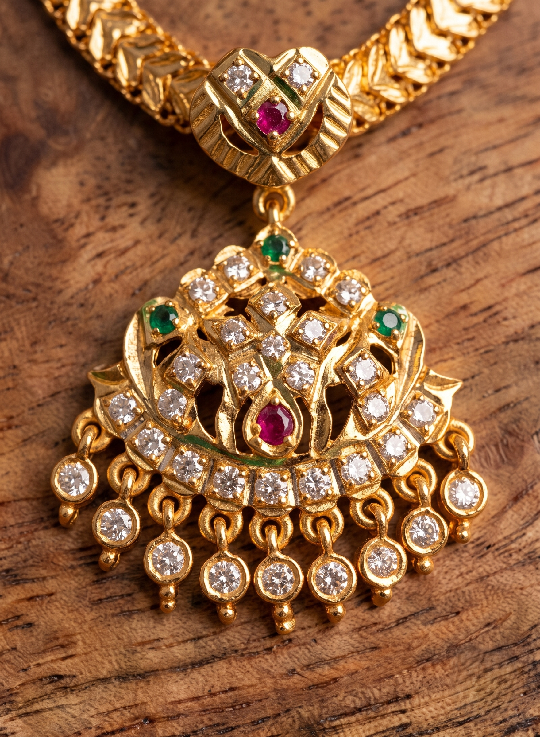 Vintage style panchaloham Attigai Necklace