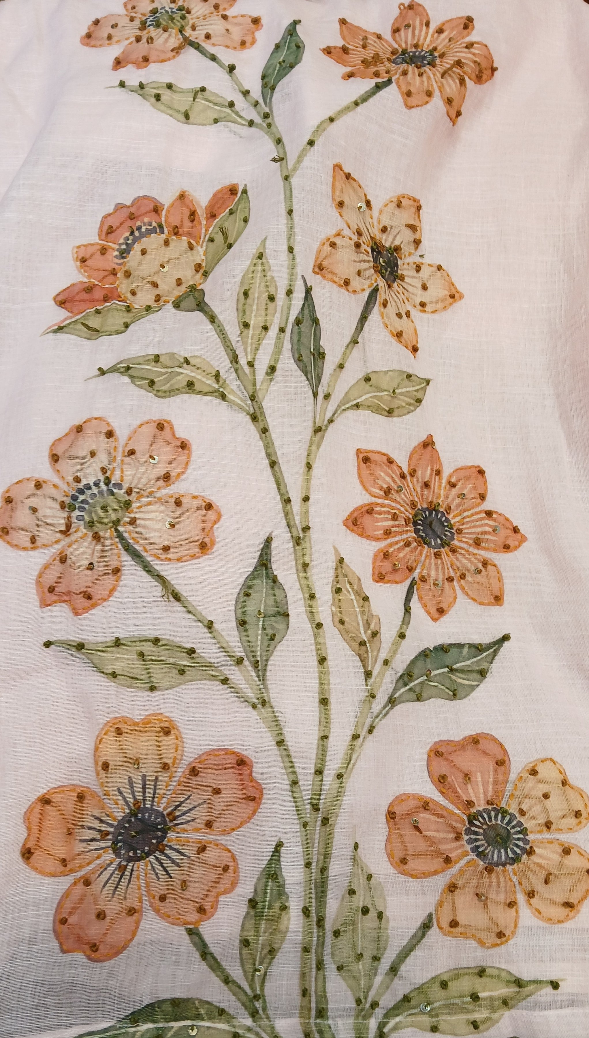 Pastel Pink Cotton Suit with Bullion work-set of 3